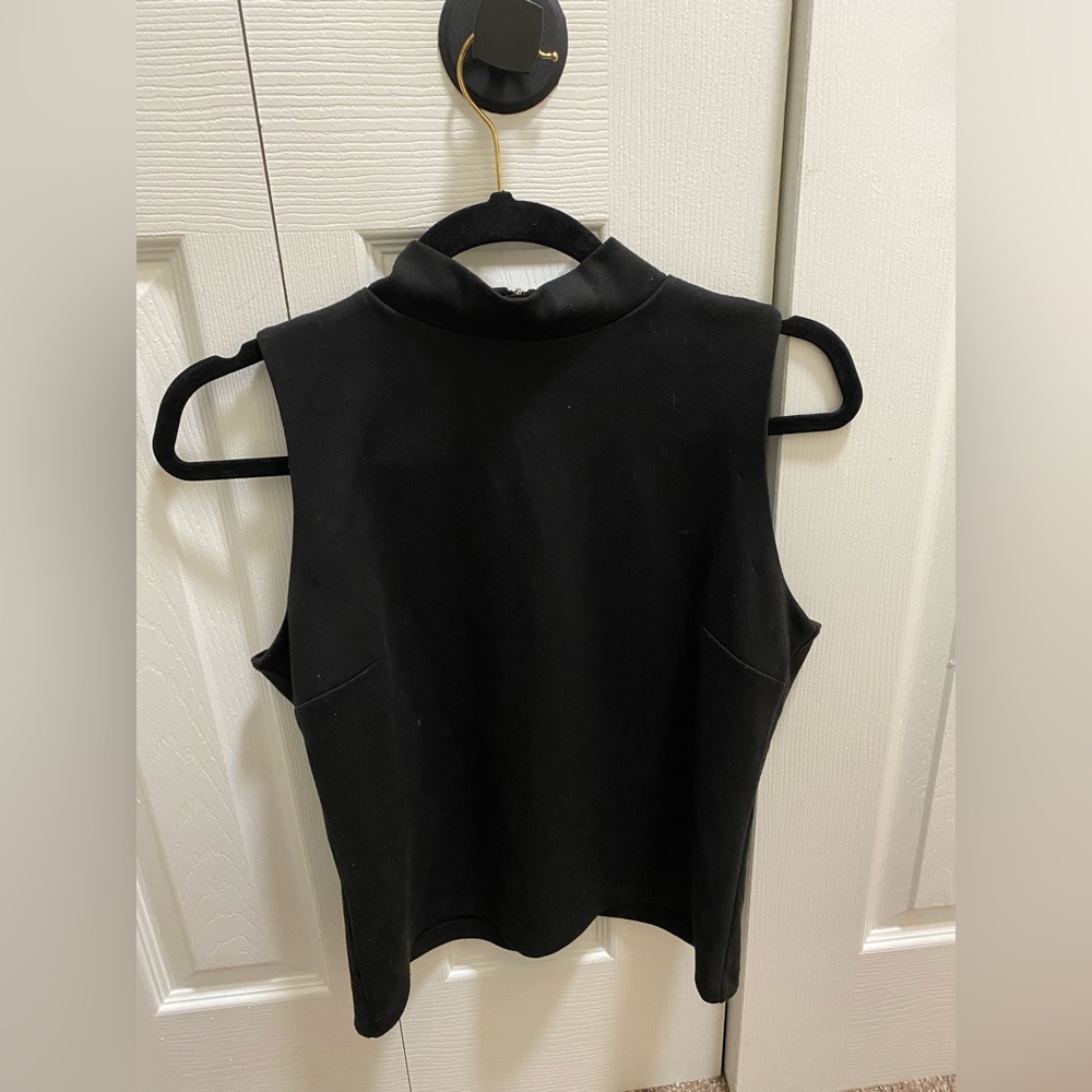 Black sleeveless top